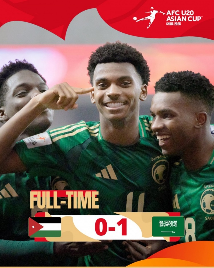  U20亞洲杯B組首輪，沙特隊1-0約旦隊收獲開門紅